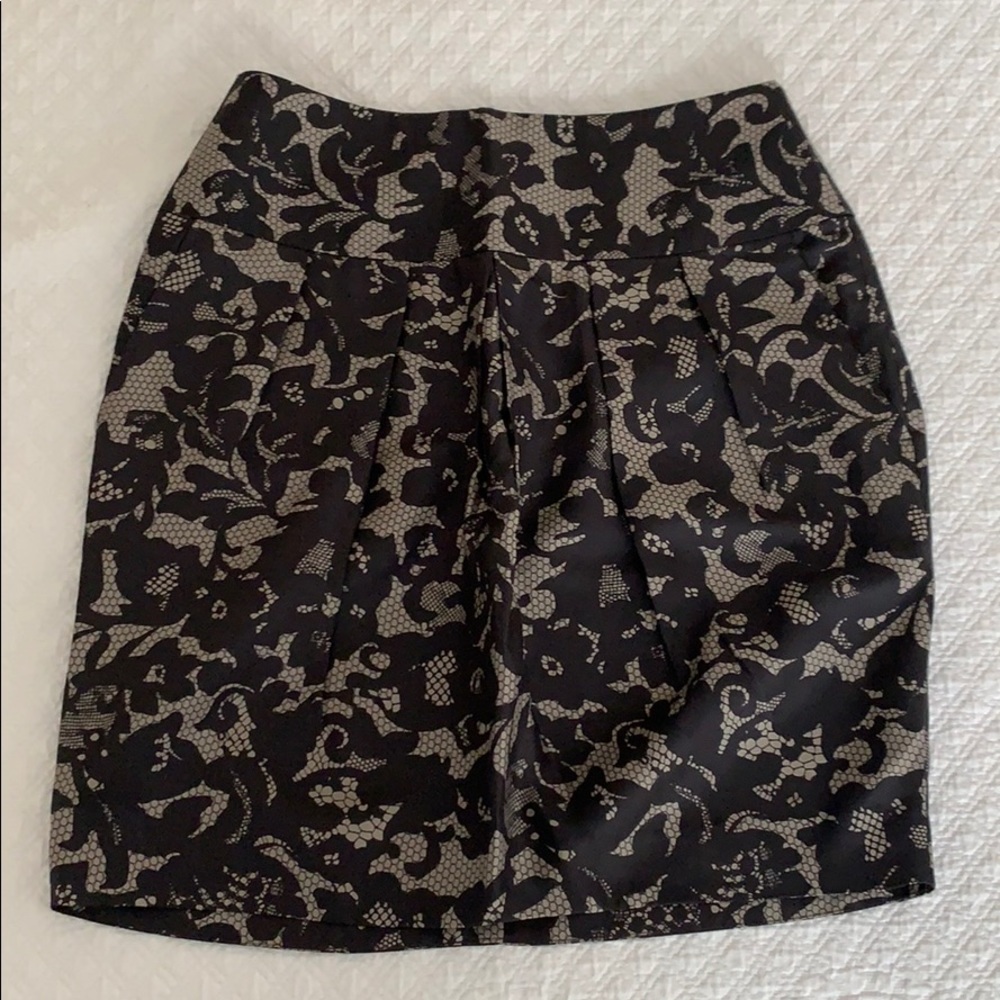 Banana Republic silk skirt with lace floral print